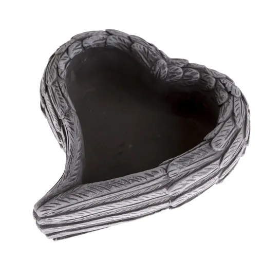 Pietní dekorace Betonový květináč Srdce, 17,5 x 6,5 x 16 cm