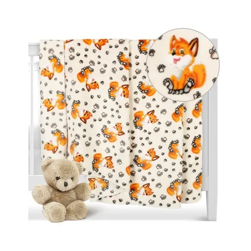 Bellatex Dětská přikrývka Ella Lištička oranžová, bílá, 100 x 150 cm