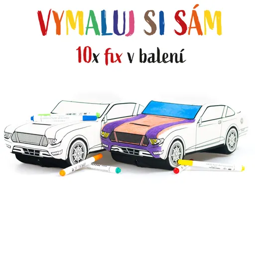 Plyšový Mustang na vybarvení