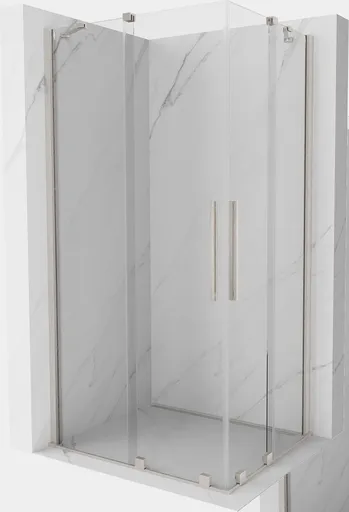 MEXEN/S Velar Duo sprchový kout, posuvné dveře 100 x 90, transparent, nikl kartáčovaný 871-100-090-02-97