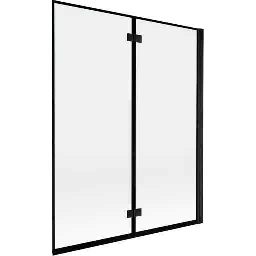 MEXEN MIST vanová zástěna 140x150 cm 6mm 2-s, černá, okraj, pravá 8A9-140-002-70-70-P