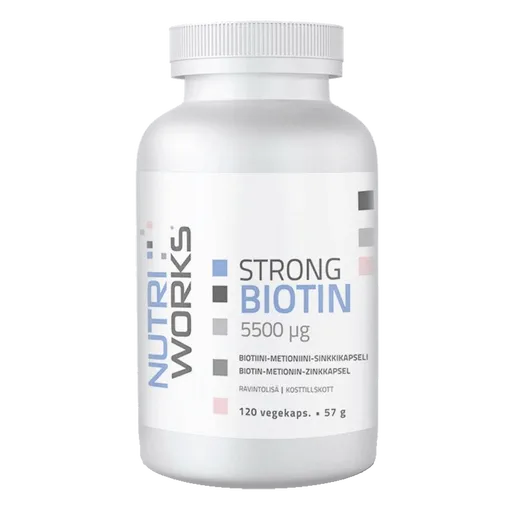 NutriWorks Strong Biotin 5500µg - 120 kapslí