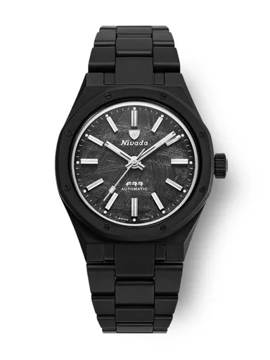 Nivada Grenchen F77 Black Ceramic Meteorite