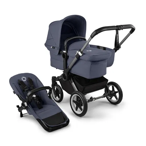 BUGABOO Donkey 5 Kompletní kočárek Mono Graphite/Stormy blue-Stormy blue
