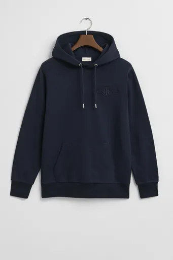 MIKINA GANT REG TONAL SHIELD HOODIE EVENING BLUE