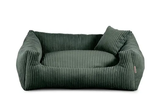 Vsepropejska Manšestr pelech pro psa s polštářkem Barva: Tmavě-zelená, Rozměr (cm): 90 x 75