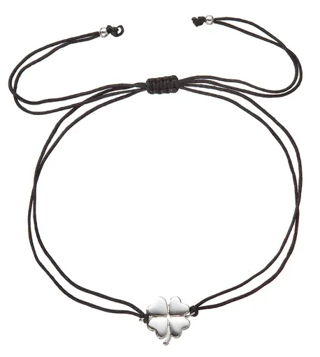 Evolution Group - Pavona Černý kabala náramek se čtyřlístkem 13047.3 black