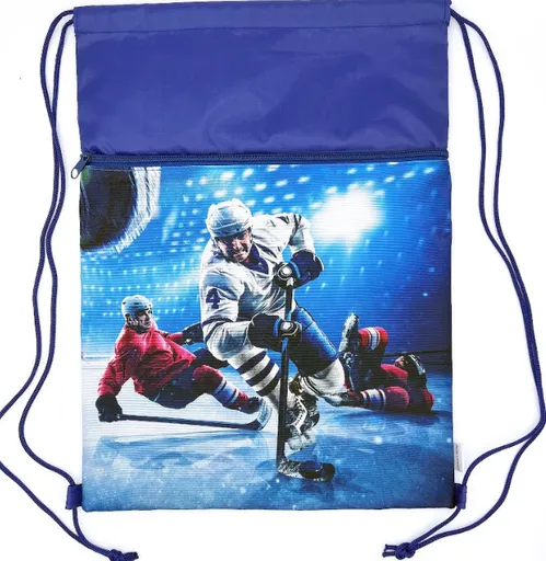 Sáček na přezůvky - Lední hokej, modrý