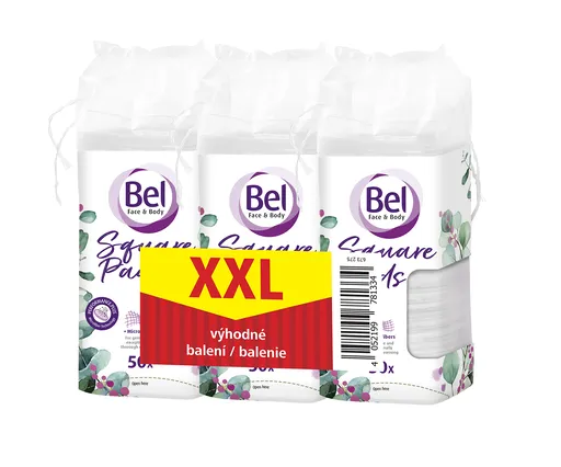 Bel Sada čtvercových odličovacích tamponů Bel Face & Body Cosmetic 3 x 50 ks