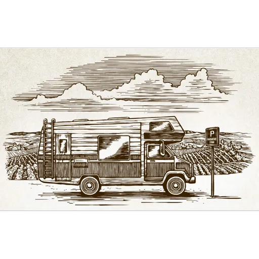 Habánské karavanové stání poukaz na parkování