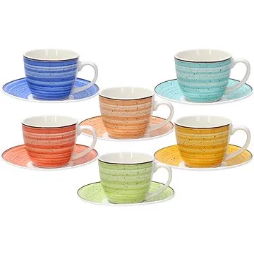 Tognana Sada šálků na kávu s podšálky 80 ml 6 ks KALEIDO (IR68501M145)