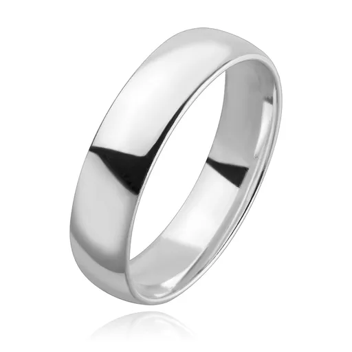 Stříbrná 925 obruč - hladká, mírně vypouklá ramena, 5 mm - Velikost: 49