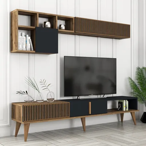 TV stěna / Sestava pod TV Milan TV - Walnut, Anthracite