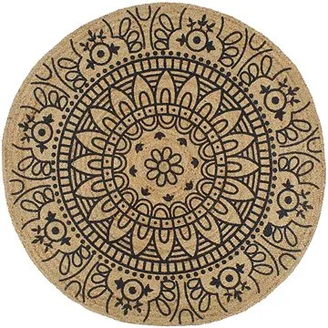 Ručně vyrobený koberec z juty s tmavě modrým potiskem 150 cm (133703)