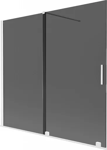 MEXEN/S Velar dvoukřídlá posuvná vanová zástěna 170 x 150, grafit, bílá 896-170-000-41-20