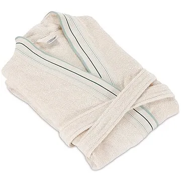 Möve Kimono BOHEME jednobarevné s pruhovanou bordurou, barva nature, vel. M (4013165843401)