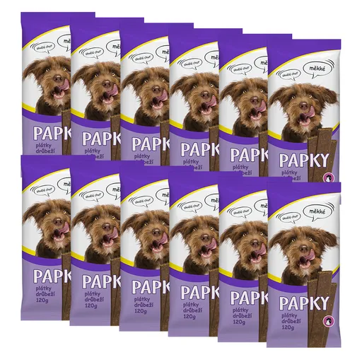 Akinu PAPKY Drůbeží plátky pamlsek pro psy 12 x 120 g