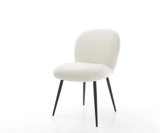 Jídelní židle Nube-Flex bouclé měkký béžová 4-nohá zúžená černá