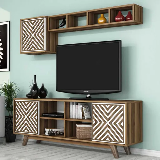 TV stěna / Sestava pod TV Inci - Walnut, White