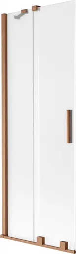 MEXEN/S Velar dvoukřídlá posuvná vanová zástěna 75 x 150, dekor, měď kartáčovaná 896-075-000-31-65