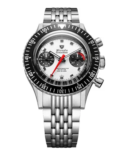 Nivada Grenchen Chronomaster White Panda 41mm - Beads of Rice