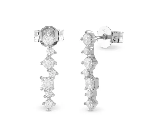 Guess Stříbrné visací náušnice Jardin JSBE04494JWRHT/U