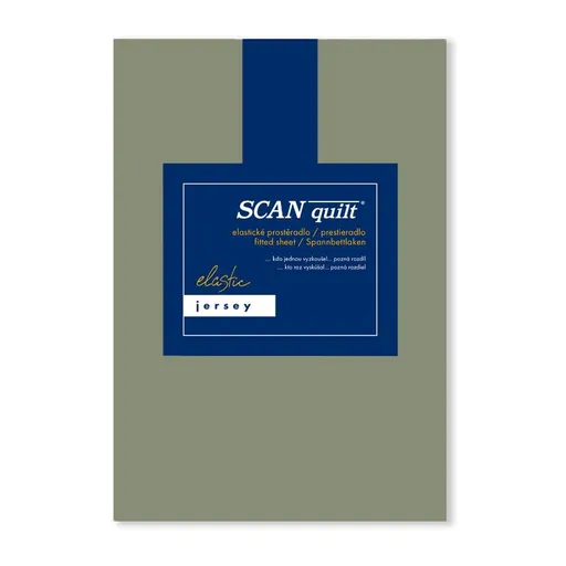 SCANquilt napínací prostěradlo JERSEY ELASTIC LYCRA khaki 180 x 200 cm (výška matrace do 30 cm)