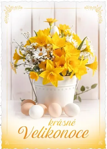 Pohlednice velikonoce 128 D výsek+UV