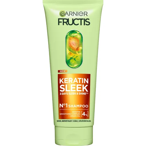 Garnier Šampon pro suché a krepaté vlasy Fructis Keratin Sleek (Shampoo) 200 ml