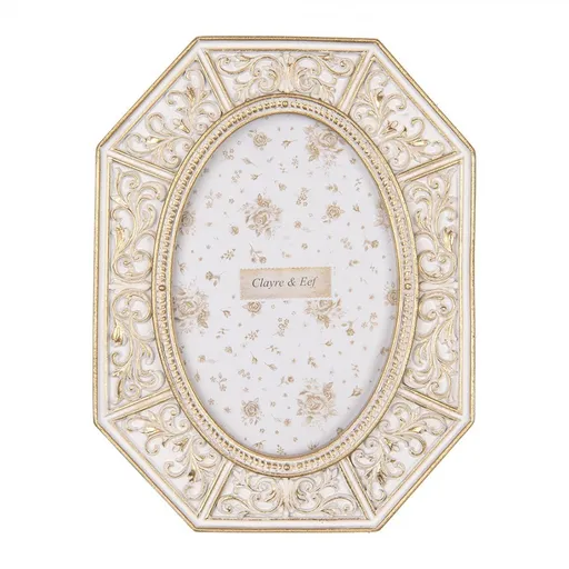 Béžovo-zlatý fotorámeček Romantique - 16*2*20 cm / 10*15 cm Clayre & Eef