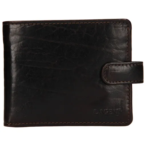 Pánská kožená peněženka Lagen Mareteo - tmavě hnědá