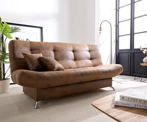 Rozkládací pohovka Viola 190x90 cm hnědá vintage