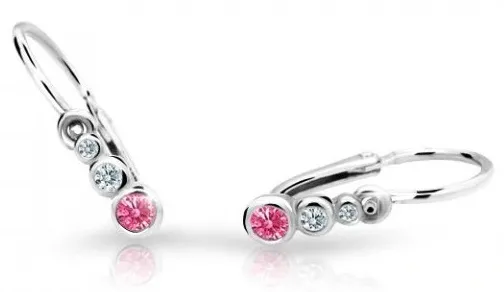 Cutie Jewellery Dětské náušnice z bílého zlata C2255-10-X-2 fuchsiová