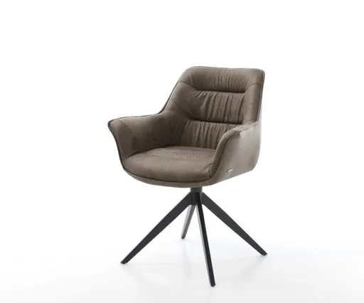 Otočná židle Kaira-Flex mikrovlákno taupe vintage křížový rám