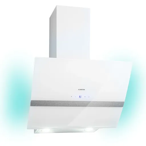 Klarstein Clara 60, digestoř, 60 cm, nástěnná, 509 m³/h, dotykový displej, LED podsvícení, bílá