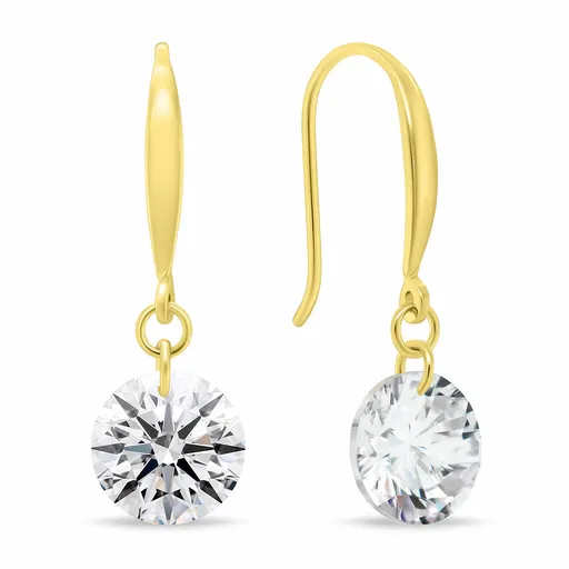 Brilio Silver Pozlacené visací náušnice se zirkony EA1203Y