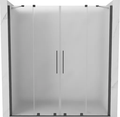 MEXEN/S Velar Duo posuvné sprchové dveře 180, dekor, grafit kartáčovaná 871-180-000-32-66