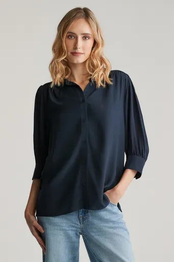 HALENKA GANT REG SS BLOUSE EVENING BLUE