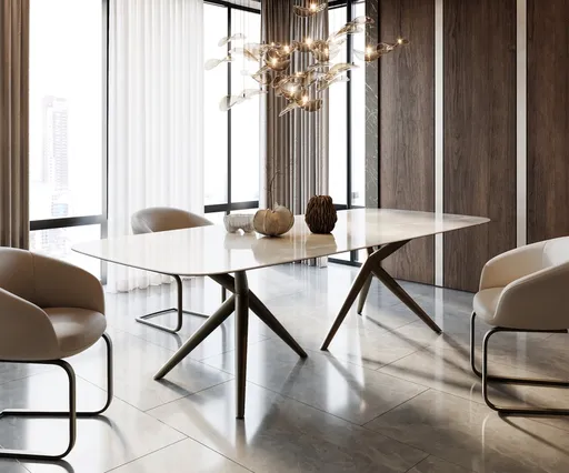 Jídelní stůl Edge boot 270x120 keramika Iris FMG onice Grigio