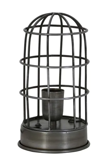 Šedá kovová stolní lampa Carandira - Ø14*25cm / E27 Light & Living