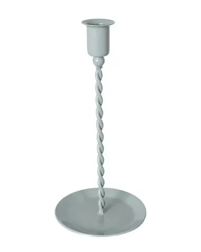 Zelený kovový kroucený svícen na úzkou svíčku Estelle M - Ø 10,5*22 cm Strömshaga