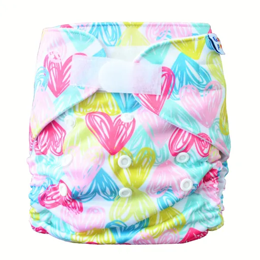 GaGa's pleny Látková plena AIO Srdíčka na suchý zip