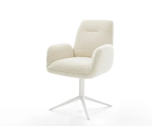 Jídelní židle Zoa-Flex plyšový manšestr béžová křížová podnož