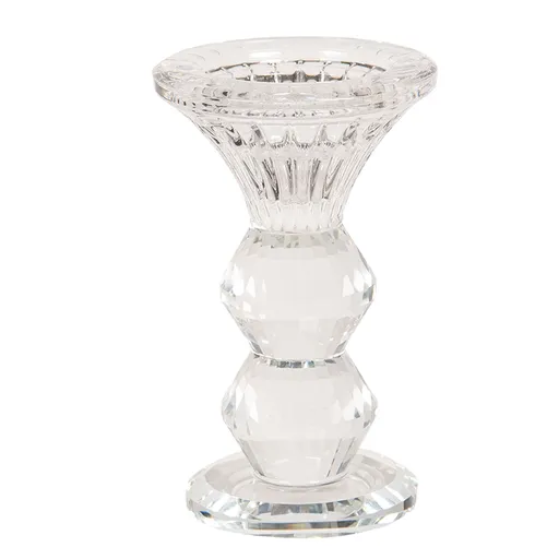 Sleněný svícen Clair v dárkové krabičce - Ø 7*11 cm Clayre & Eef