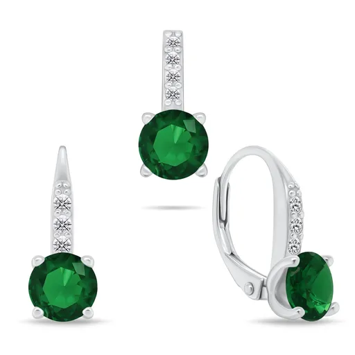 Brilio Silver Elegantní stříbrný set šperků se zirkony SET274WG (přívěsek, náušnice)