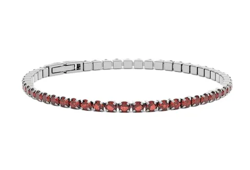 Furiosa Tenisový náramek s červenými krystaly Swarovski SB-CHERRYTENNIS-S 17 cm