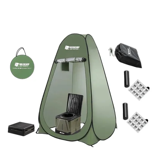 Holdcarp Set Skládací přenosná toaleta Portable Toi BIG + Toilet & Shower Tent + Toi Gabrage Kit BIG,Holdcarp Set Skládací přenosná toaleta Portable T