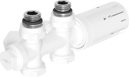 MEXEN/S G05 úhlová termostatická souprava pro radiátor/středová, Duplex, DN50, bílá W908-958-20
