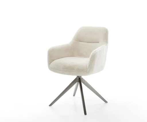 Jídelní židle Pejo-Flex plyšový manšestr krémová bílá křížová