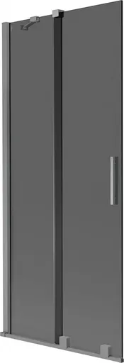MEXEN/S Velar dvoukřídlá posuvná vanová zástěna 85 x 150, grafit, grafit metal 896-085-000-41-95